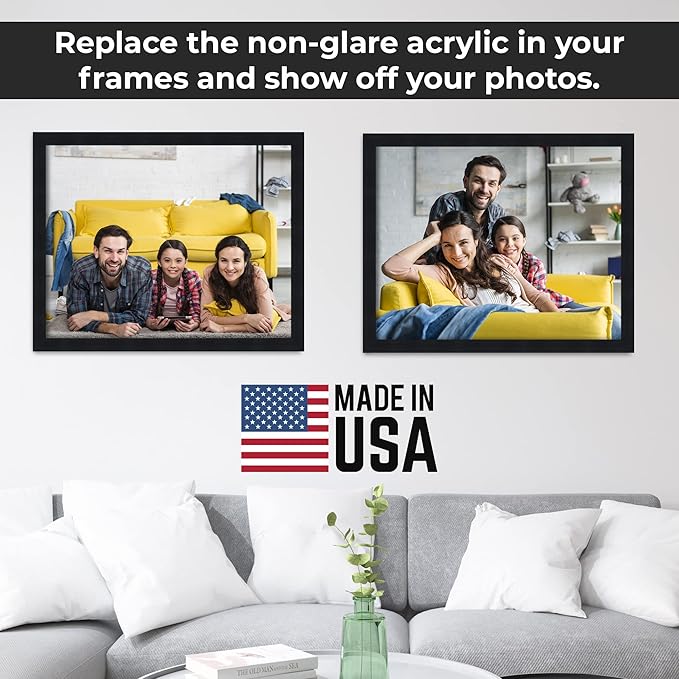 Non-Glare Acrylic Replacement for 13x15 Picture Frame, Replacement Plexiglass for 13x15 Photo Frame, UV-Resistant Non-Glare Acrylic Cover Sheet