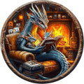 KAAYEE Wooden Puzzles for Adults, 3D Visual Effect Dragon Family Night Reading Wooden Jigsaw Puzzle Unique Shape Wood Puzzle Adult, 3D Effect Flat Puzzle Birthday Family Games (M-11.4*11.4 in-195pcs)