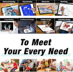 Rechargeable A4 Light Box with Padded Case,led Light pad with Built-in Stand & Clip,6 Levels of Brightness lightbox for tracing,Diamond Painting.Light Table for Artists,Drawing,Sketching,Animation