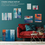 ARTEZA Canvas Boards for Painting, 6 x 6, 8 x 8, 10 x 10, 12 x 12 Inches, Multipack of 28, Blank White Canvas for Acrylic, Oil and Gouache Painting