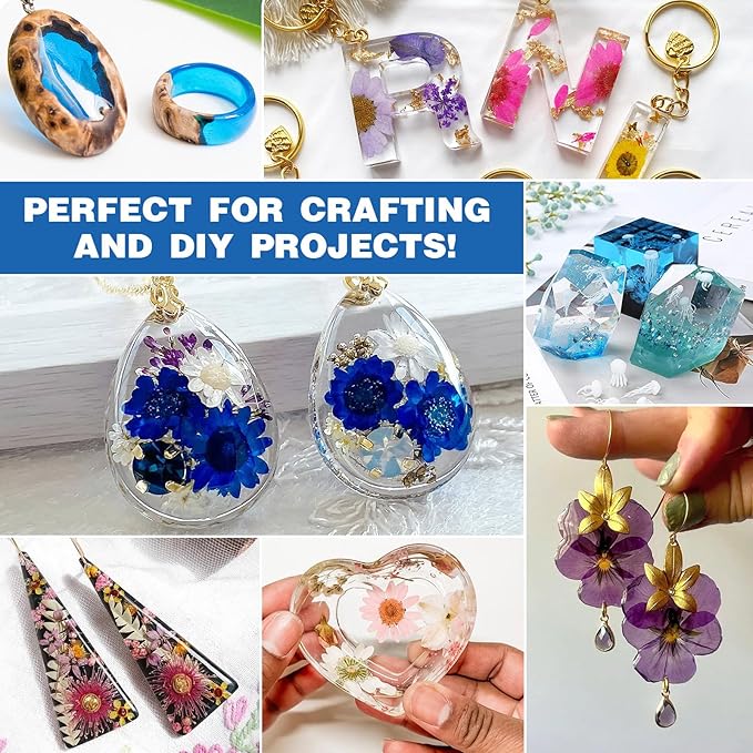 400g UV Resin kit, Crystal Clear Hard, Premixed UV Epoxica Resina Fast Curing Sunlight Activated with Casting Tools for Beginners Jewelry Making, DIY Art Crafts, Coating
