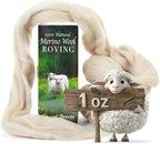 Desert Breeze Distributing 100% Natural Merino Wool Roving - Premium Combed Top Merino Roving Wool - Tapestry, Spinning, Wet Felting & Needle Felting Supplies - 21.5 Micron - 1 oz, Color Parchment