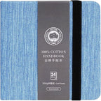 Lightwish Square Watercolor Journal,100% Cotton,300gsm/140lb,Acid-Free,24 Sheets Cold Press Watecolor Sketchbook for Artists Adults Students,4.7 * 4.7 Inches(Blue)
