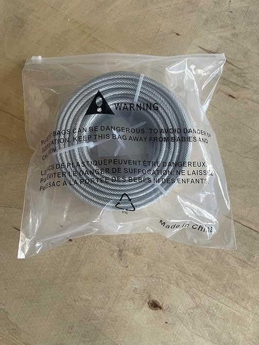 3/16" Wire Rope, 100Ft PVC Coated Steel Cable 7×7 Strand Core, Ideal Cable Railing System for Stair Handrail Balusters Porch Fence Deck, String Light Hanging, Clothesline, Curtains, Shade Sail