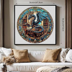 Round Puzzles for Adults 1000 Pieces, Hard Difficult Challenging Puzzles for Adults, Dragon's Library Jigsaw Puzzles 1000 Pieces for Seniors, 3D Visual Flat Puzzle (26.6 x 26.6in)