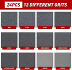 24 Pcs Sanding Sponge 3000 Grit, Washable & Reusable Sanding Blocks for Wood, Metal, Drywall, Glazing, Wet Dry Sandpaper for Smooth Finishing