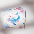 80 pcs Premium Designer Cocktail Beverage Napkins, 3-Ply 5 x 5-inches Disposable Napkin, Aqua Amore Dreams of Whale