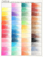 Charvin Artist Colored Chalk Pastels (Set of 48) - Water Soluble, Assorted Pastel Color Sticks for Wet, & Dry Painting