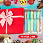 Gel Pens, 10 Pcs Black Ink Pens for Women, 0.7mm Medium Point Smooth Writing Pens with Silicone Grip, High-End Series Metal Clip Retractable Pens for Journaling Note Taking (10 Pcs Pastel)