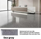 Epoxy Colored Sand Floor Paint, Epoxy Floor Paint High Gloss Marble Effect Coating for Indoor and Outdoor, Wear-resistant and non-slip Self-leveling Coating Gray 176OZ(5KG)