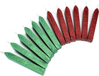 Yoption 12 Pcs Sealing Wax Sticks with Wicks, Antique Metallic Green Red Totem Fire Manuscript Seal Wax for Wax Seal Stamp (Metallic Green+Metallic Red)