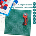 Rotating Cutting Mat 13"x13" Grid, Self Healing Cutting Mat for Quilting,Sewing,Fabric,Sewing Supplies Mat with 360 Degree Rotating Anti-slip Base