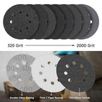 80PCS 5 inch Wet Dry Sanding Discs, Silicon Carbide Orbital Sander Hook and Loop Sandpaper 320 400 600 800 1000 1200 1500 2000 Grit, Best for Metal, Automotive Sanding