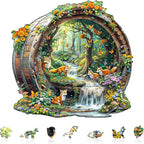 Wooden Puzzles for Adults, Fox Wooden Jigsaw Puzzle for Adults, 255 Piece Unique Animal Shape Wood Puzzles Adult, Birthday Party Gifts for Friends & Family Leisure Time Game Home Decor (L-13.4*12.8in)