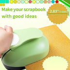 Scalloped Circle Punch, Scalloped Circle Paper Punch, ScallopedHole Punches, Wave Circles Craft Punches, 2.8 Inch Hole Puncher Shape, Wave Circles Puncher for Paper Crafts Scrapbook Card Making