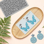 Arbuya Butterfly Polymer Clay Texture Mat - Butterflies Texture Sheet for Polymer Clay Jewelry Making, Earring Charms, DIY Craft Supplies