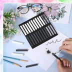 24 Pcs Soft Pastel Drawing Chalk Set Square Sketch Chalk Non-toxic Artist Pastel Sticks for Professional Artists Students and Art Lovers(Black, White)