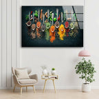 My Photostation.com Round 24'' Spoon Spices Glass Wall ArtTempered Glass Printing Wall Decor Large Wall Art Wall Hangings