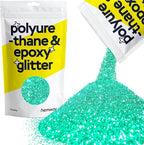 Hemway Polyurethane & Epoxy Resin Glitter 100g / 3.5oz Metallic Crystal Flake Additive for Flooring Jewelry Tumblers Glass Pigment - Chunky (1/40" 0.025" 0.6mm) - Turquoise Blue