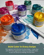 The Crafter's Workshop Stencil Butter - Beach House Acrylic Paint Set - Boutique Metallic Texture Paste for Art, Canvas, Journals, & Cards - 4 x 2oz Jars