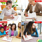 feela 5 Pack Journal Notebook Bulk for School, Hardcover Business Notebooks Classic Ruled Lined Journals with Pen Holder for Work Note Taking, with 5 Black Pens, 120 GSM, 5.1”x8.3”, A5, Red