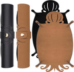 SIQUK 2 Pieces Octopus Dice Rolling Tray PU Leather Dice Mat Folding Scroll Dices Holder Trays for D&D RPG Games (Camel, Black)