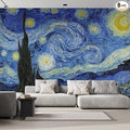 wall26 Starry Night by Vincent Van Gogh Dutch Impressionism 20th Century Artist Peel and Stick Large Wall Mural, Removable Wallpaper, Home Decor - 132x192 inches