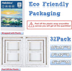 32 Packs Professional Stretched Canvas for Painting, Blank Canvas Art with 5 * 7in, 9 * 12in, 11 * 14in, Value Pack for Acrylic, Oil, Acrylic Pouring