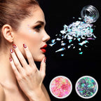 12 Boxes Mermaid Iridescent Chunky Glitter Flakes Chrome Nail Sequins Aurora Holographic Mermaid Nail Glitter Flakes Glitters Chunky Iridescent Flakes for Face Eyes Body Hair Nail Decoration