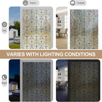 3D Stained Glass Window Film, Decorative Window Privacy Film for Bathroom,Front Door,Home, Sun Blocking Heat Control,Static Cling, Golden Ironwork 23.6inch x 70.8inch