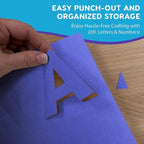 209 Pcs 3" Purple Bulletin Board Letters & Numbers, Capital Letters, Numbers, Punctuation, US Made Card Stock Punch Out Letters for Poster, Bulletin Board, Classroom - Precut Letters & Numbers