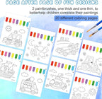 Paint with Water Coloring Books for Kids,Traffic Art Craft Kit No Mess Water Color Painting Sets for Kids Ages 4-8,Birthday Gifts Travel Toy Crafts Supplies Kits for Girls Boys Drawing with 2 Brushes