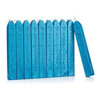 Mceal Sealing Wax Stick with Wick Flower De Luce of France Retro 10 Pieces Pack(Sky Blue)