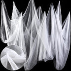 Boao Halloween Cheese Cloth 85 x 197 Inch White Cheesecloth Roll for Crafts Large Cotton Muslin Gauze Fabric for Halloween Outdoor & Indoor Spooky Decoration