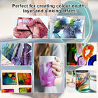 FansArriche Alcohol Inks for Resin, 48 Colors High Concentrated Alcohol Ink Set for Epoxy Resin, Alcohol-Based Resin Ink for Coasters, Fluid Painting Crafts, Tumbler Making, 10 ml Each
