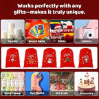 Tapleap Velvet Coth Christmas Bags with Drawstring, 50Pcs 7x10 for Wrapping Christmas Party Favors or Gifts for Friends, Small Bussiness, Coworkers