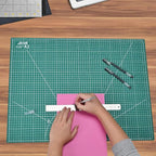 ArtAt Self Healing Cutting Mat: 18″x 24″ Green Double Sided, Non-Slip 5 Layers PVC Durable A2 Sewing Craft Mat for Rotary Cutter, Use for Quilting, Scrapbooking and Craft & Art Projects…