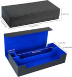 Card Deck Box,X-Large Premium Trading Card Storage Case with Mat and Dice Compartment,Magnetic Game Deck Display Case Compatible with MTG/TCG/Yugioh/Magic/Commander(Black＆Blue)