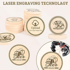 30 Custom Wooden Round Drink Tokens – Double-Sided Laser Engraved Bar Tokens, Poker Chips, Drink Tickets with Your Logo & Text – Personalized for Wedding, Party, Festival, Corporate Events