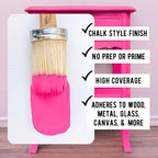 Daydream Apothecary Premium Chalk Style Paint for Furniture, Home Décor, Wood, DIY Interior Projects, Quick Dry, No Prep or Prime Needed, Matte Hot Pink - 16oz