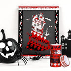 Whaline 12 Rolls Halloween Bloody Washi Tapes Blood Spatter Spooky Bloodstain Skull Ghost Masking Tapes 15mm Scary Bloody Washi Tape Set for Scrapbook Journal DIY Craft Gift Wrapping, 16.4Ft