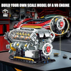 V8 Engine Building Kit for Adults, Build Your Own MOC Mini V8 Engine Model Toy for Display, Compatible with Lego Car Set, STEM Building Project for Teens & Kids Boys 8-14 (692 PCS)