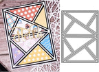Cutting Dies Metal Stencils Scrapbooking Tools Flowers Lace Frame DIY Embossing Template for Paper Card Making Album Arts Crafts Supplies (Triangle frame-10.1x14cm)