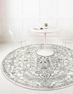 Lahome Round Rug 5'3"Ft, Soft Rugs for Living Room Machine Washable Rugs for Bedroom, Bohemian Medallion Non-Slip Non-Shedding Print Indoor Carpet for Entryway Bathroom Coffee Table, Beige