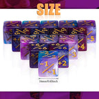 Sumind 24 Pcs Magic Life Counter Dice -1/+1 Counters Commander Buff Tokens 6 Sided Dice Loyalty Life Gifts Compatible with MTG CCG TCG Cards Gaming Accessory (Fresh Style)