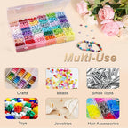 36 Grids Large Plastic Organizer Box with Adjustable Dividers, Clear Compartment Storage Container Tackle Box with Label Stickers for Beads, Crafts, Jewelries, Tools