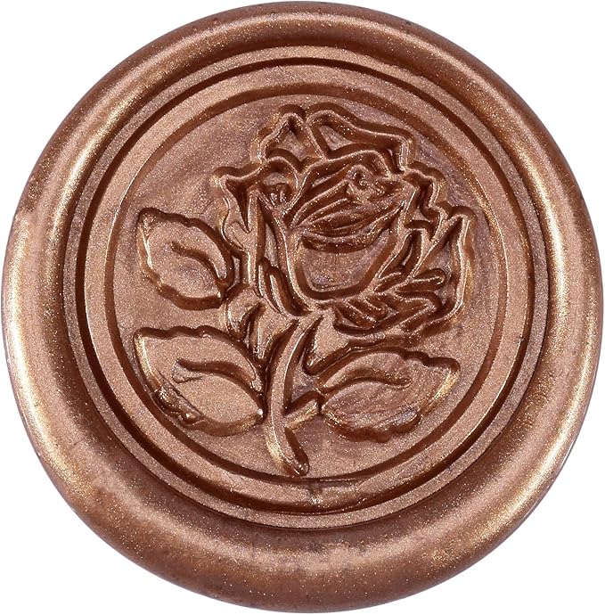 Yoption 5 Pieces Sealing Wax Sticks, Antique Bronze Gold Totem Fire Manuscript Wax Seal Sticks with Wicks for Wax Seal Stamp (Antique Bronze Gold)