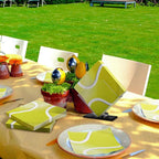 Aodaer 48 Pieces Tennis Paper Napkins Disposable Tennis Party Napkins Tennis Ball Sports Napkins Tennis Cocktail Dinner Napkin Set 13" x 13" Unfolded Tennis Tableware Napkins for Sports Party Supplies