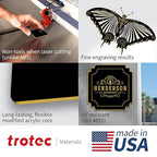 Trotec TroLase | 12"x24"x1/16", 4 Pcs | Gloss Black/White | 2 Ply | Modified Acrylic | Laser Engraving Double Color Plastic Sheet | Engraving Blanks for Laser, Saw, Guillotine | Made in USA