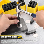 WorkBless 36PCS Metal Stamping Kit, 1/2"(12.5mm) Steel Number and Letter Punch Set, Include A-Z Alphabet, Number 0-8, & Symbol, Stamping Tool for Imprinting Plastic, Wood, Leather, Jewelry